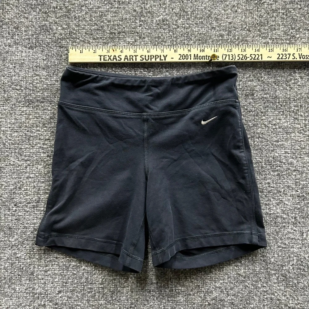 Nike Athletic Shorts Womens Size S Black Dri-Fit Cotton Blend Stretch Gym Yoga